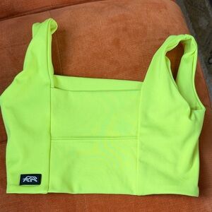 No tag Tiger Friday CXL Neon Yellow Square Neck DANCE Top